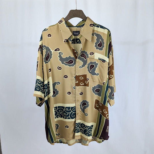 Vintage Crazy Pattern Kurzarmhemd (XL-XXL)