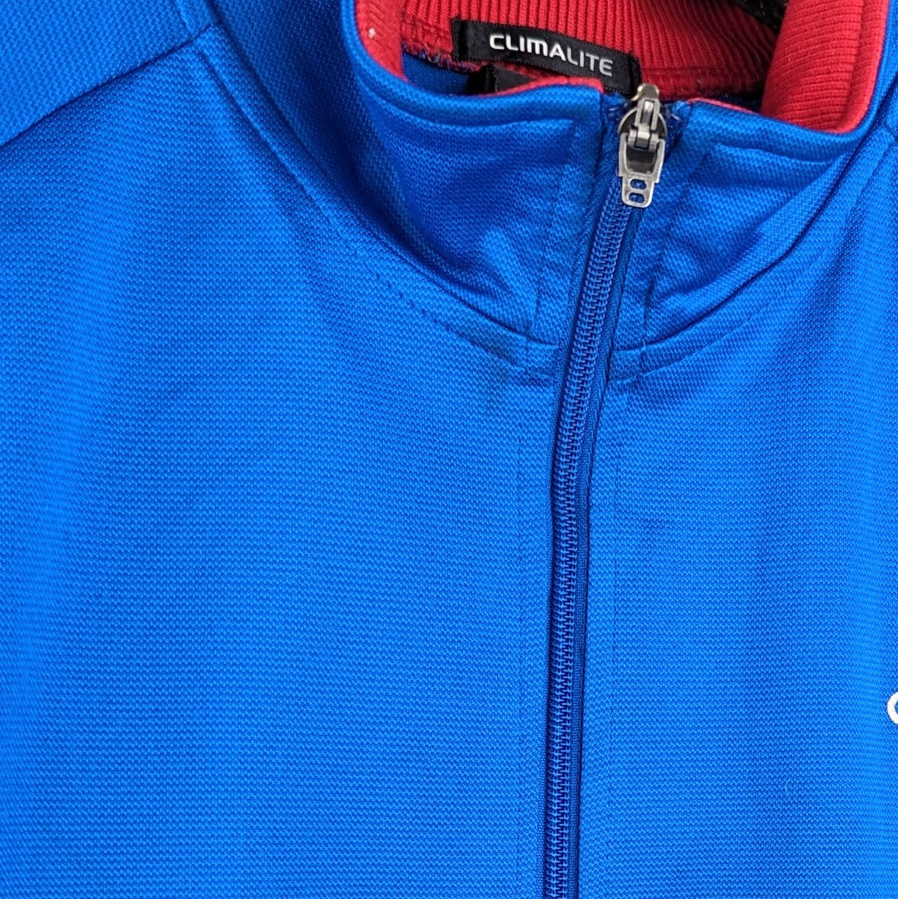 ADIDAS CLIMALITE TRACKJACKET BLUE AND RED (S)